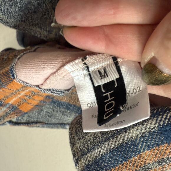 Upcycled Shacket with Sammy Hagar Graphic & Flannel Accents Size M - Picture 9 of 11